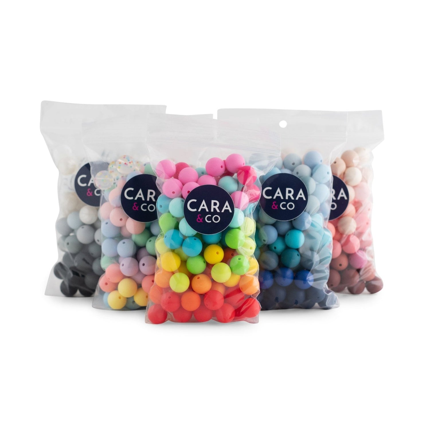 15mm Silicone Round Bead Packs - Cara & Co.