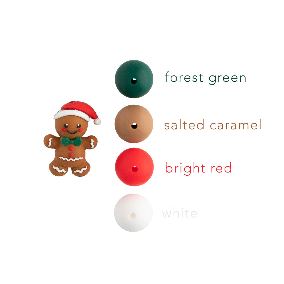 3D Gingerbread Santa Silicone focal beads for silicone crafting projects