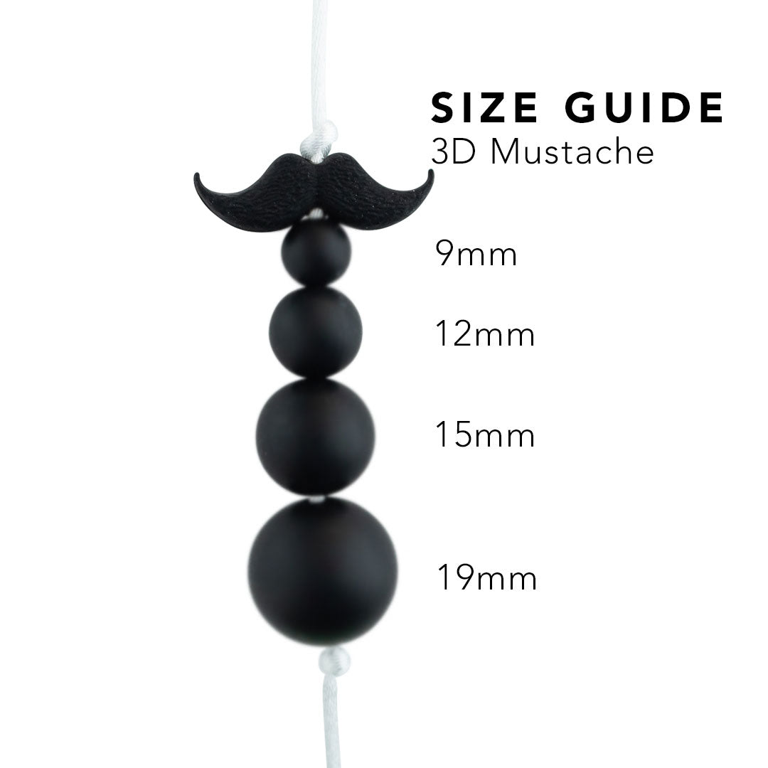 3D Mustache Silicone Focal Beads