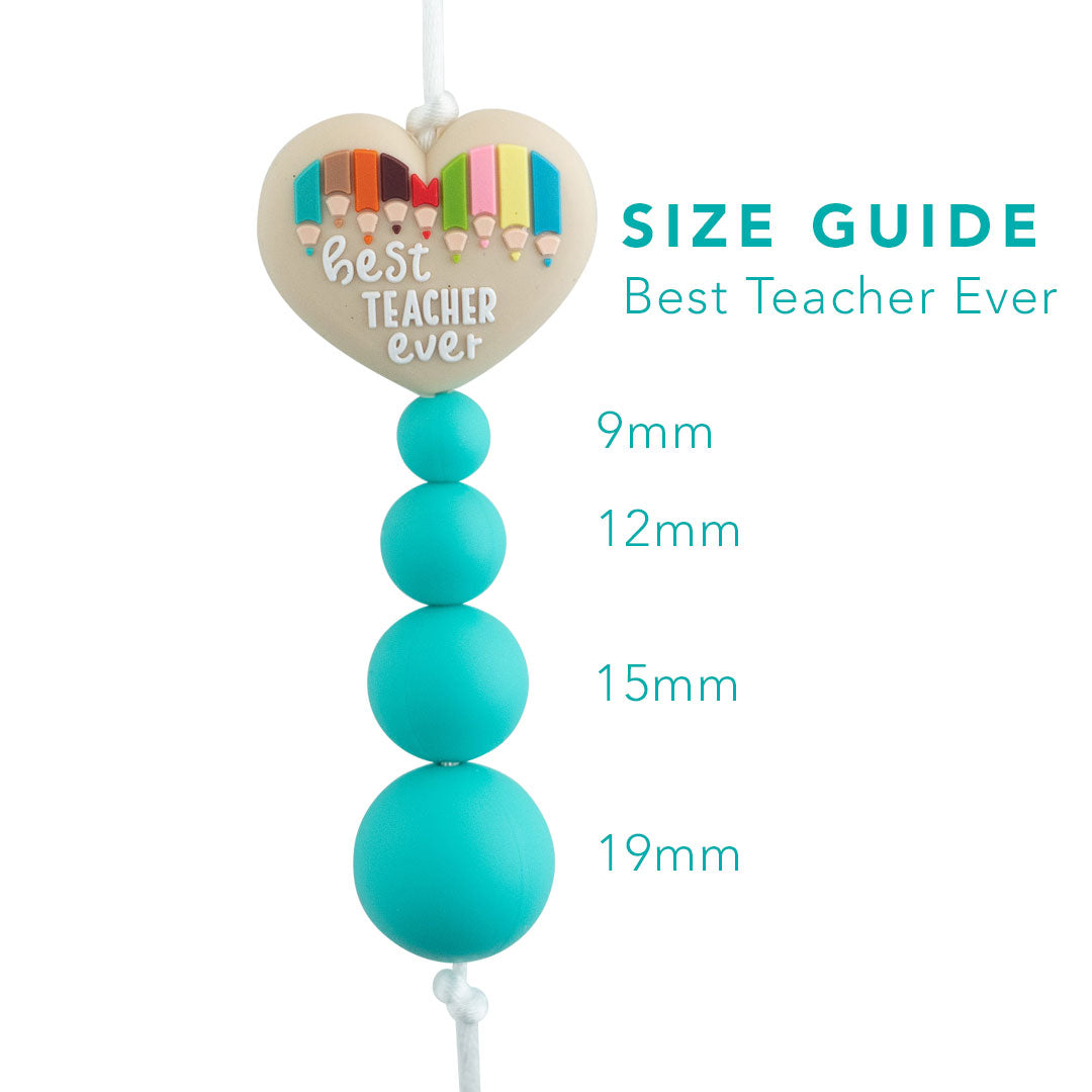 Best Teacher Ever Silicone Focal Beads