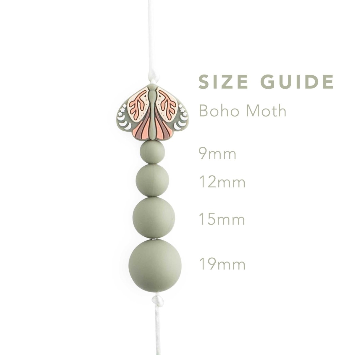 Boho Moth Silicone Focal Beads