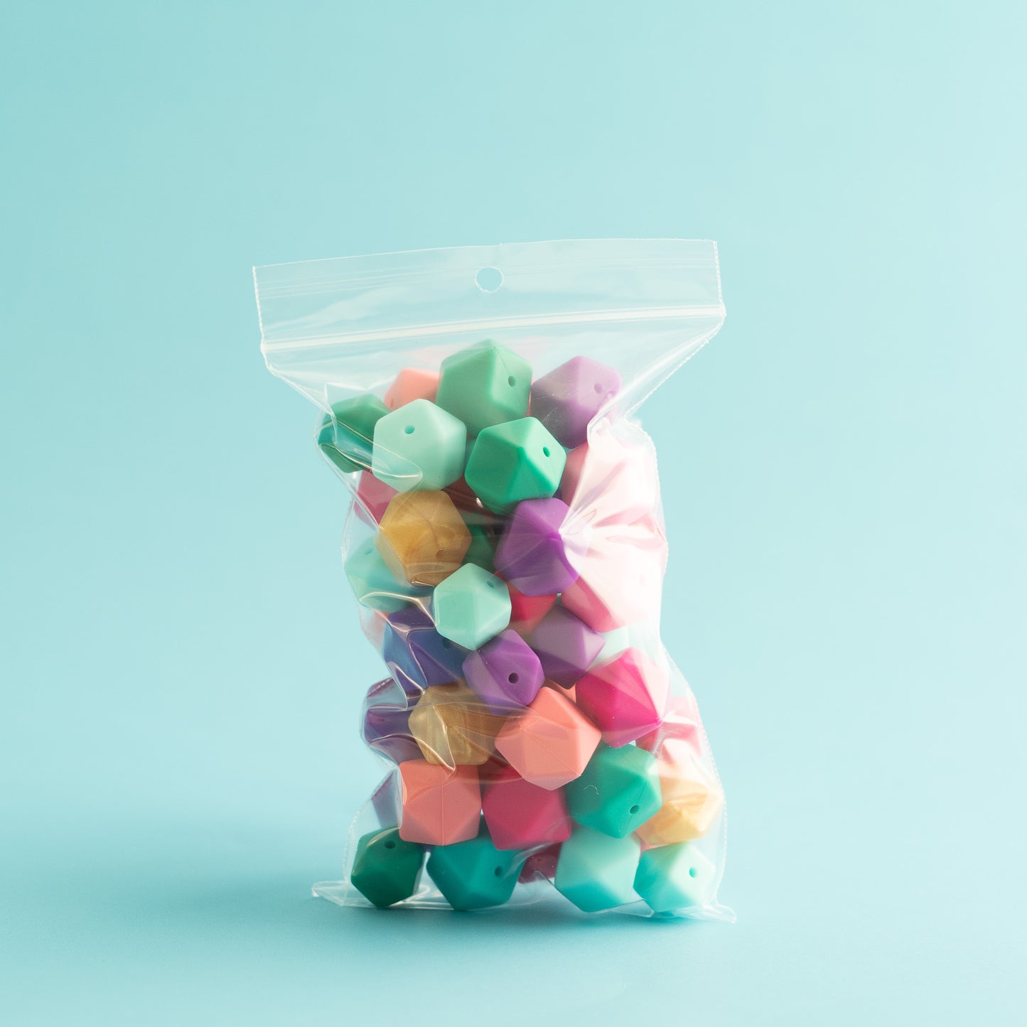 Bright Silicone Hexagon Grab Beads for silicone crafting from Cara & Co Craftink Supplies