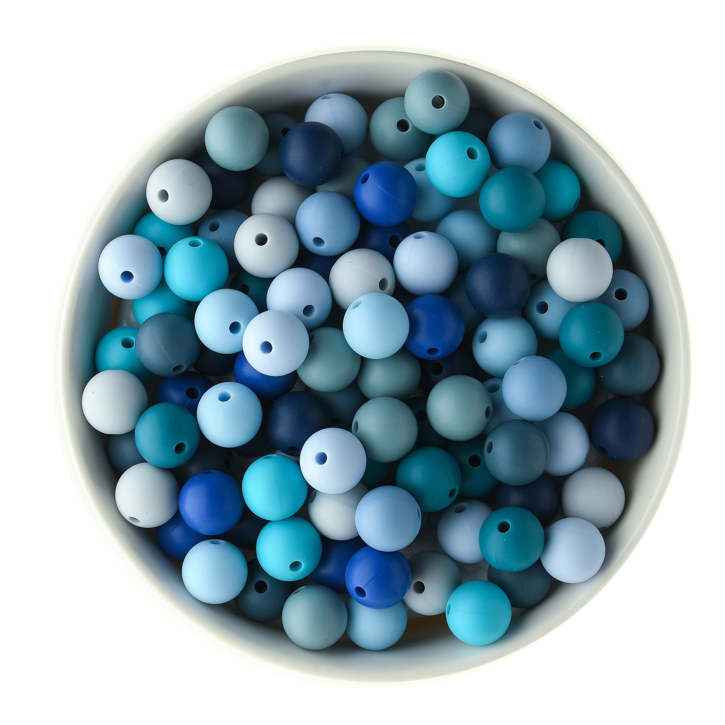 Calming Blues 12mm Round Silicone Bead Packs