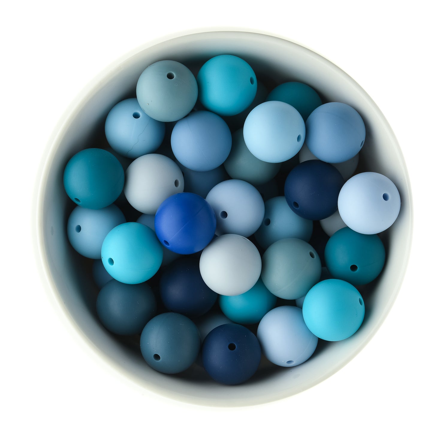 Calming Blues 19mm Round Silicone Bead Packs
