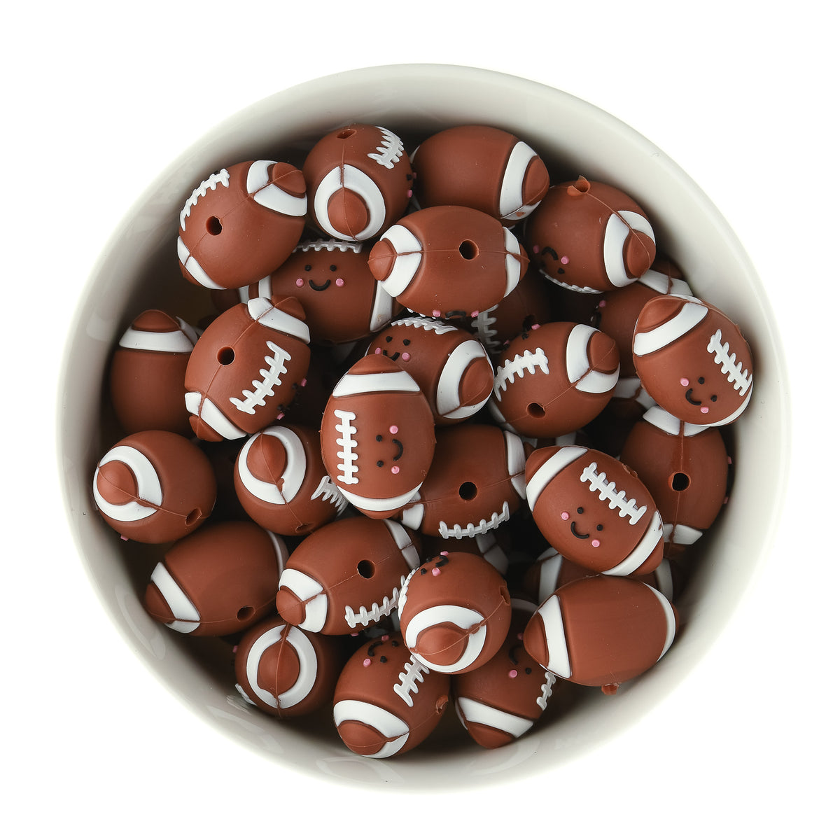 3D Football Silicone Focal Bead for silicone bead crafting from Cara & Co Craft Supply
