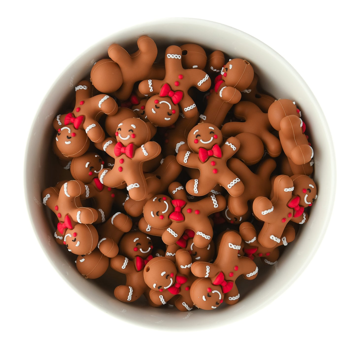 3D Happy Gingerbread Man Silicone Focal Bead for silicone crafting from Cara & Co