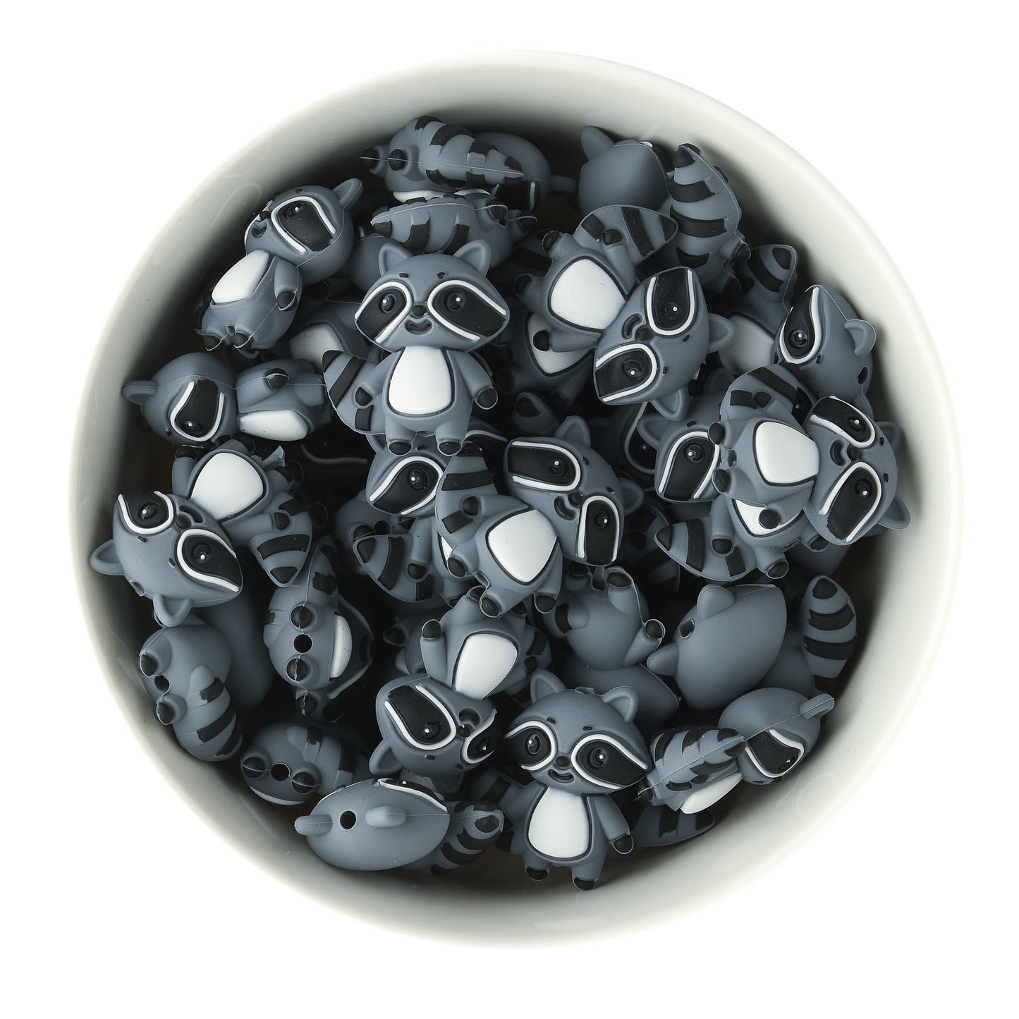 3D Raccoon Silicone Focal Bead from silicone bead crafting from Cara & Co Craft Supply