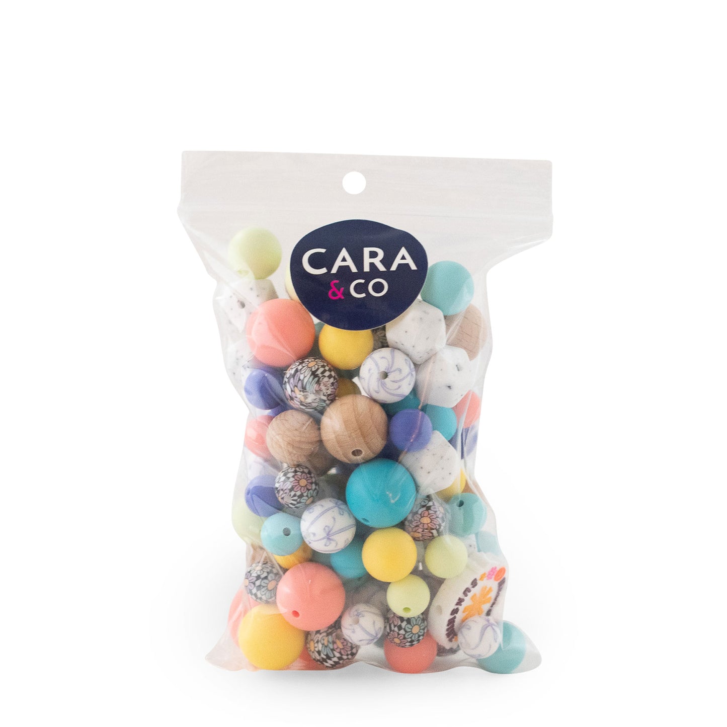 Spring Sorbet Themed Bead Pack with silicone bead for crafting from Cara & Co Crafting supply
