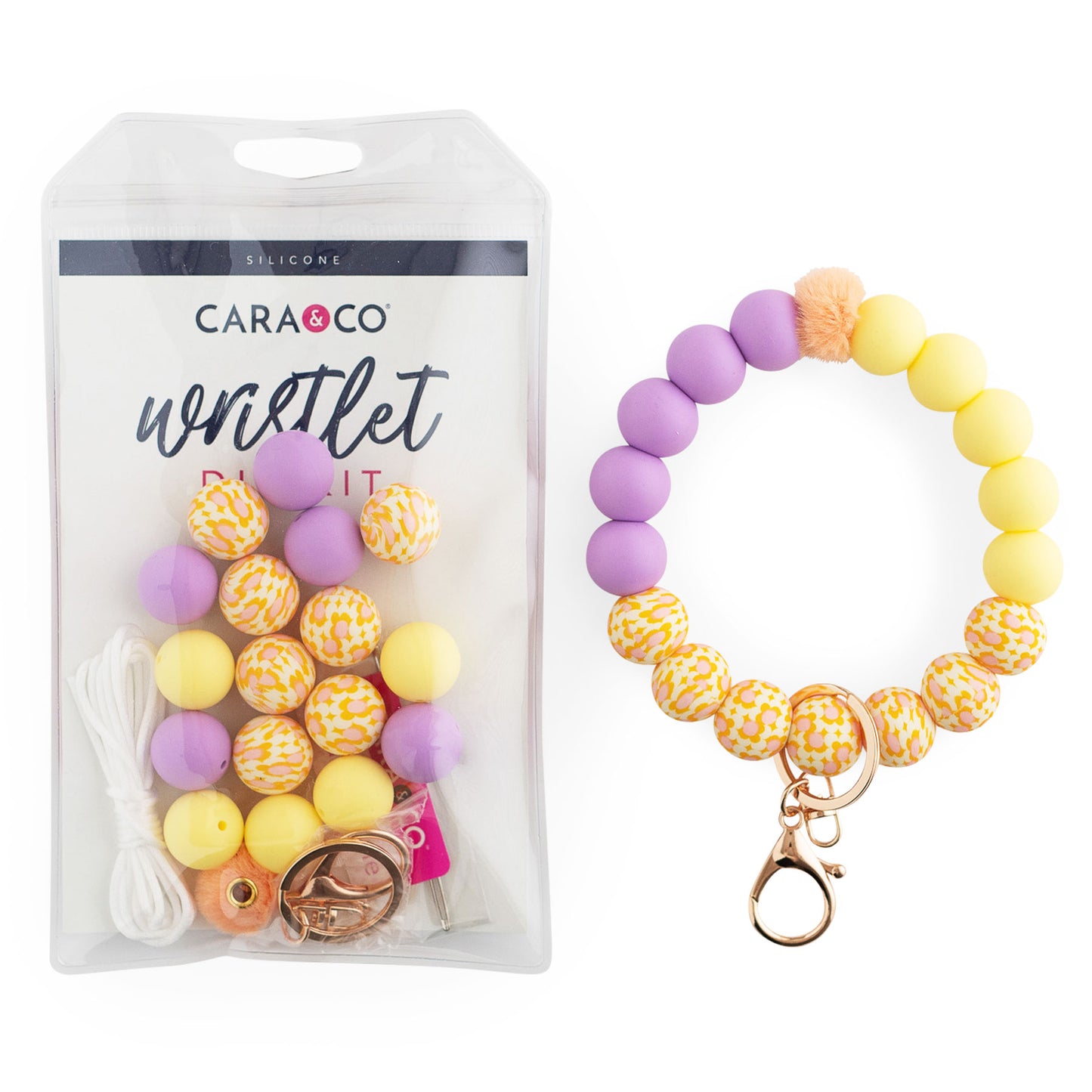 Golden Glow Wristlet DIY Kit Silicone Beads