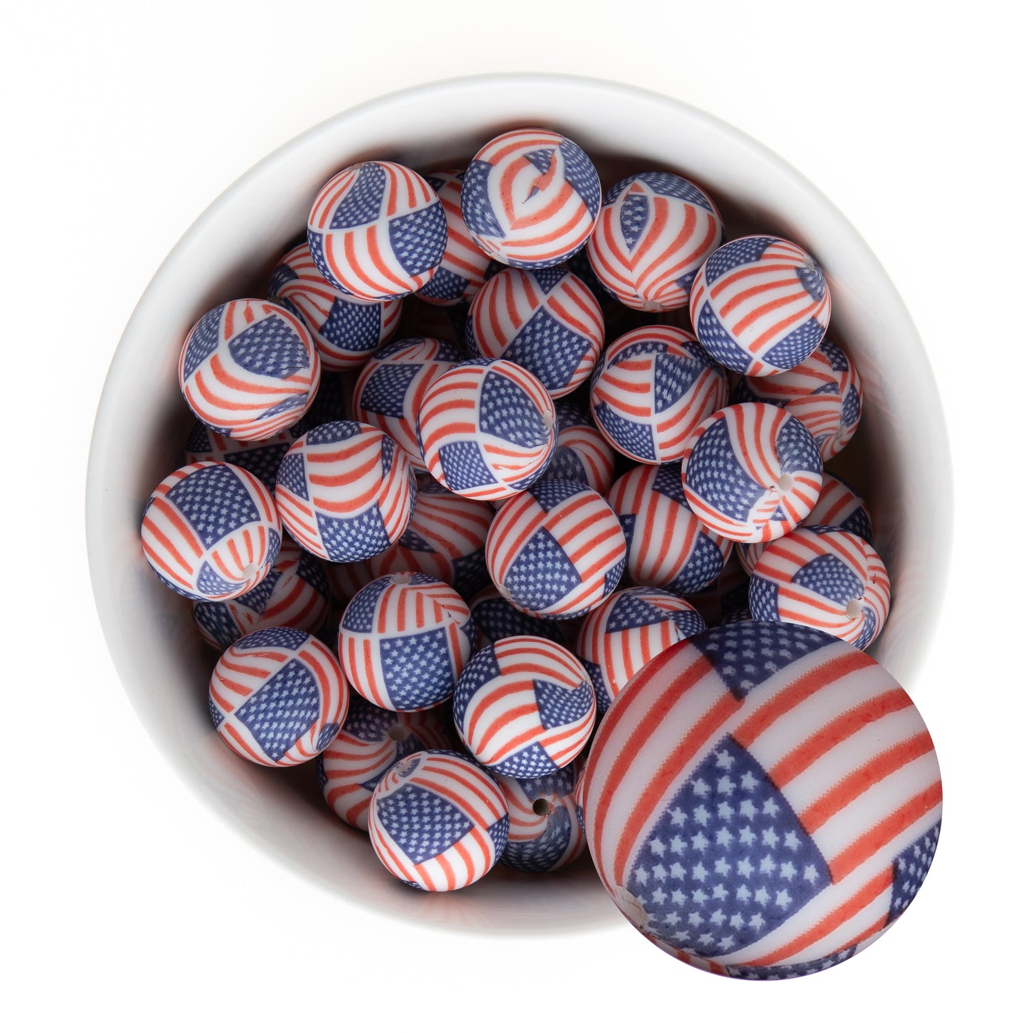 Printed Silicone Round Beads