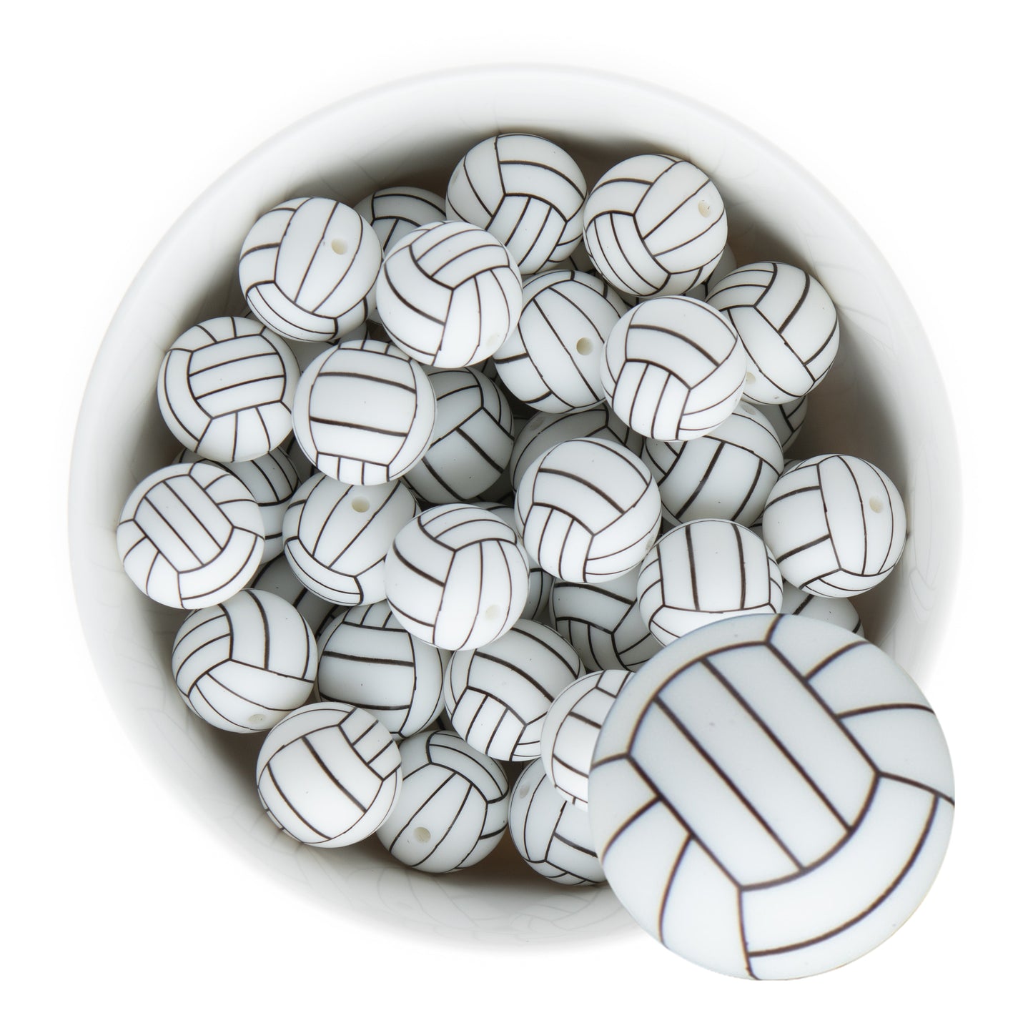 Printed Silicone Round Beads