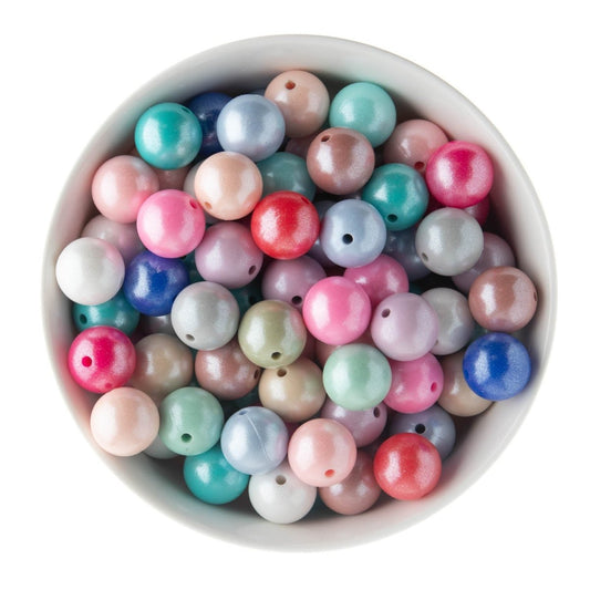 Silicone Round Beads 15mm Opal from Cara & Co Craft Supply