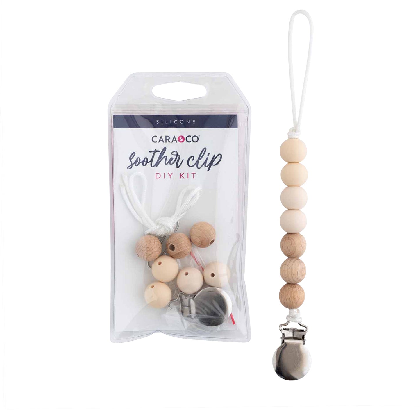 Silicone DIY Kits Natural Beauty Pacifier Clip from Cara & Co Craft Supply