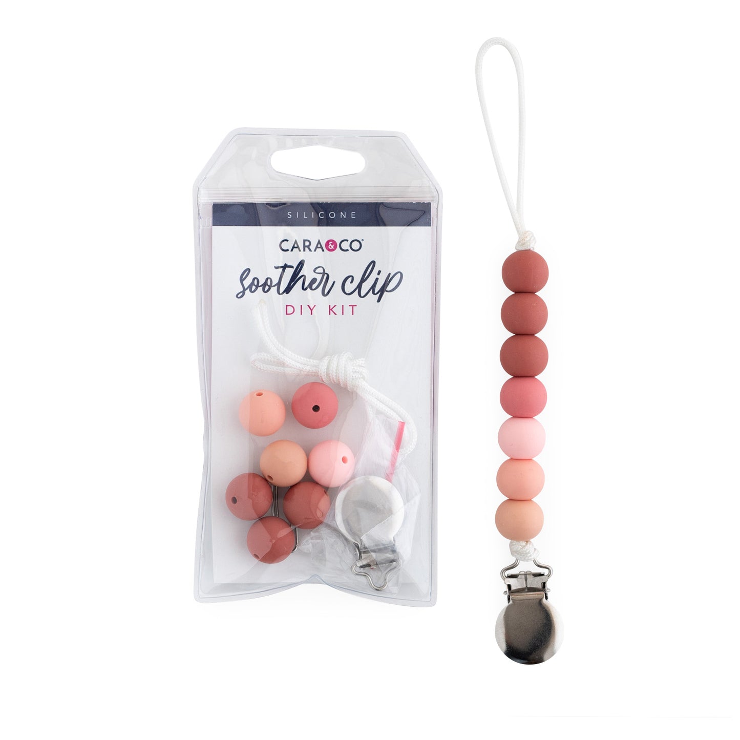 Silicone DIY Kits Royal Blush Pacifier Clip from Cara & Co Craft Supply