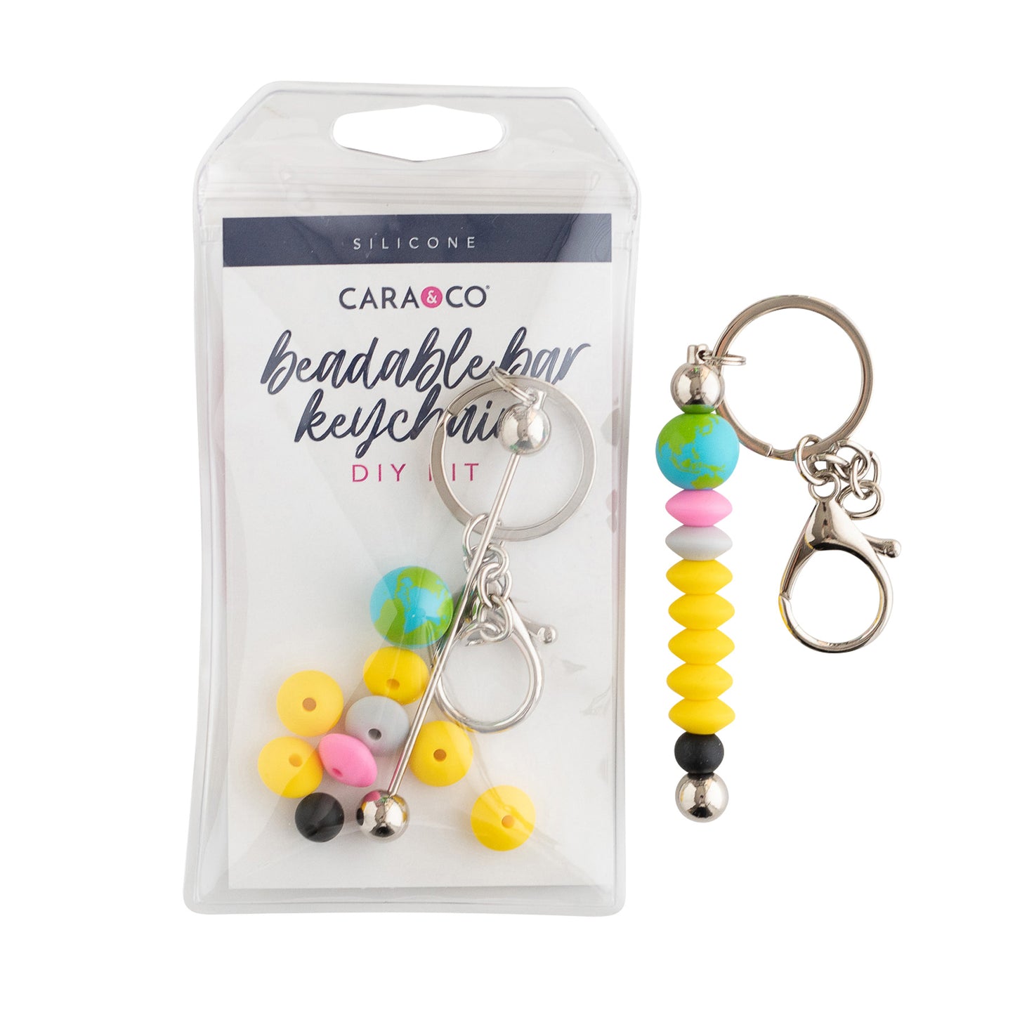 Take Note Beadable Bar Keychain DIY Kit Silicone Beads