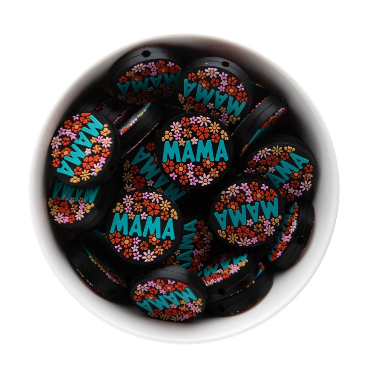 Silicone Focal Beads MAMA Blue Raspberry from Cara & Co Craft Supply