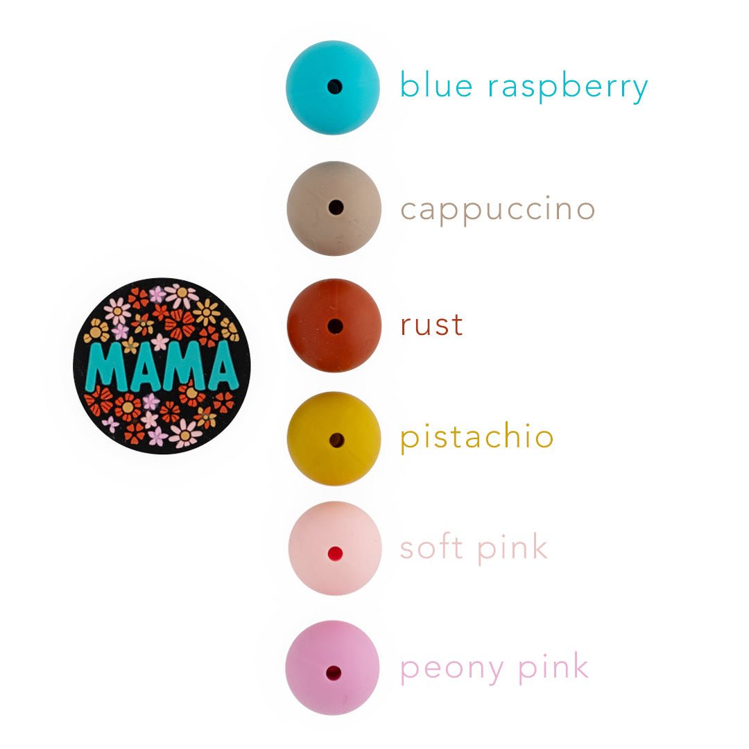 Silicone Focal Beads MAMA from Cara & Co Craft Supply