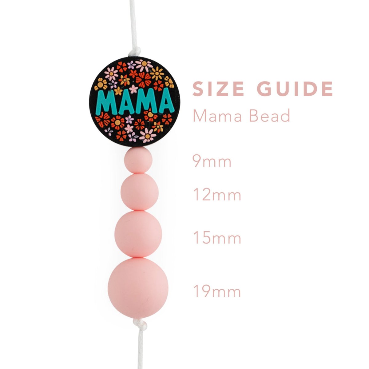 Silicone Focal Beads MAMA from Cara & Co Craft Supply