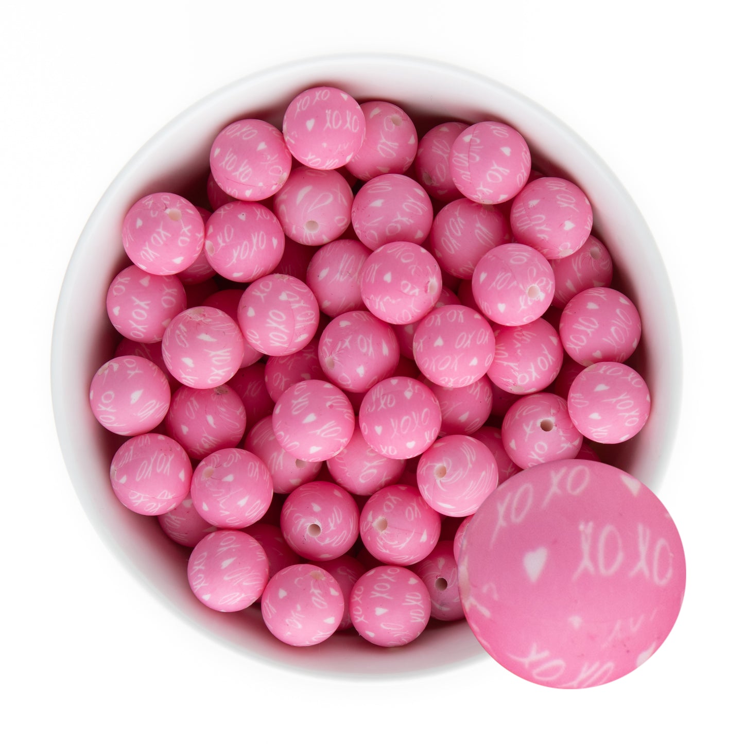 Printed Silicone Round Beads