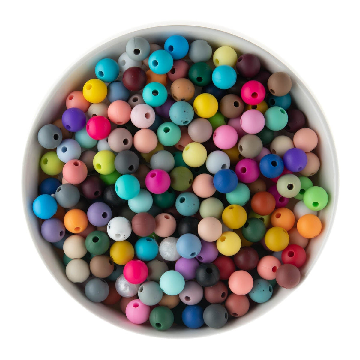 100 Pieces 9mm Round Silicone Beads DIY Necklace Bracelet Beaded