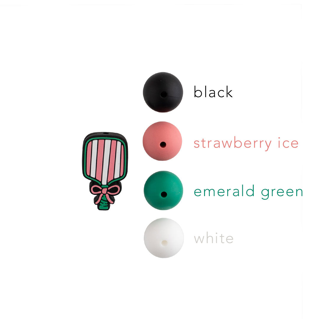 Pickleball Paddle Silicone Focal Bead for silicone crafting from Cara & Co Crafting Supply