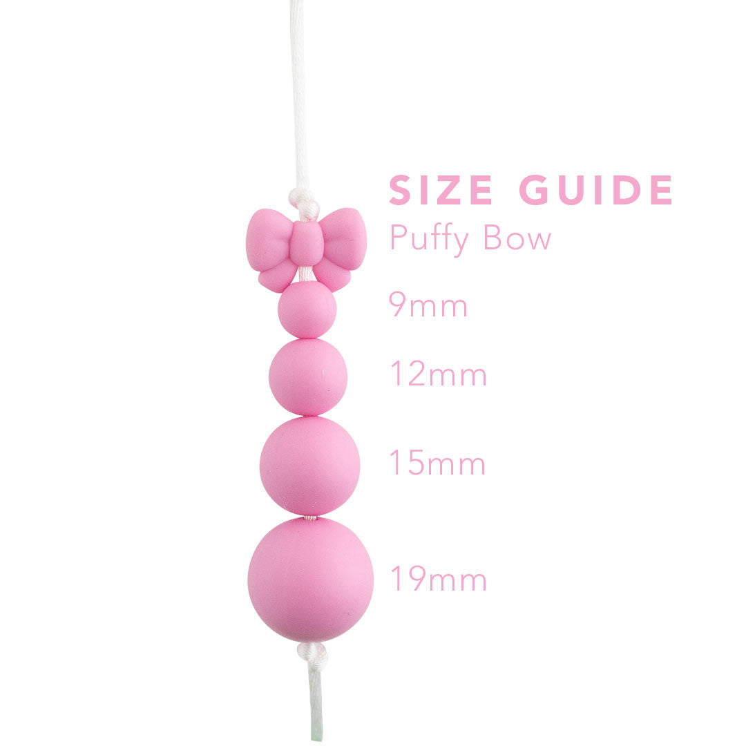 3D Puffy Bow Silicone Focal Beads