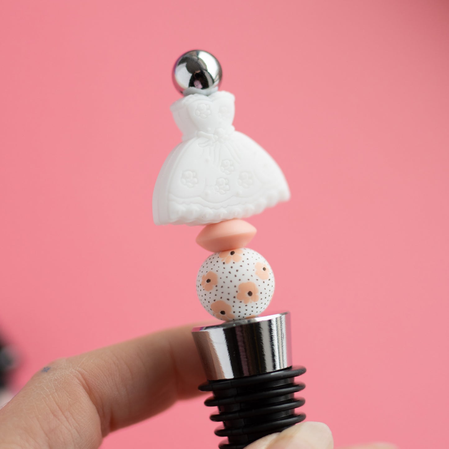 Shop the Image Here Comes The Bride Winestopper from Cara & Co Craft Supply