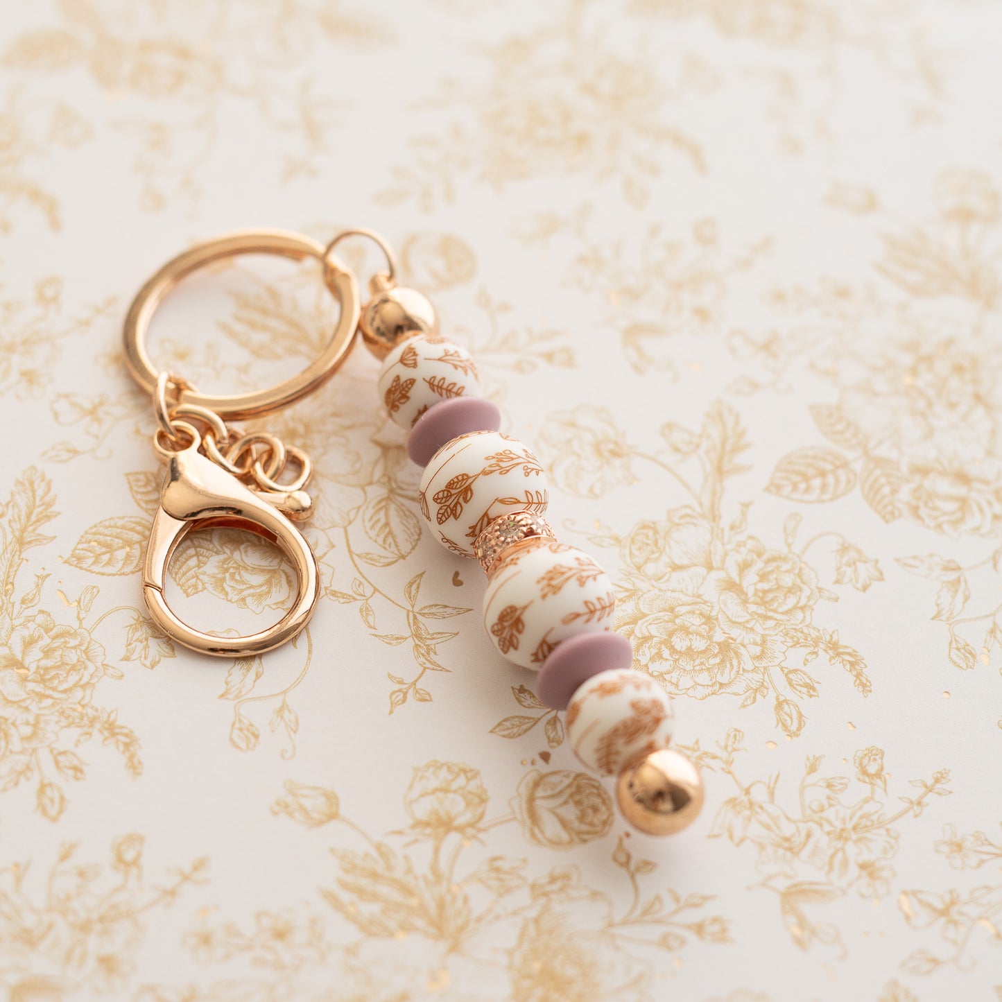 Shop the Image Heirloom Blooms Keychain Silicone Beads