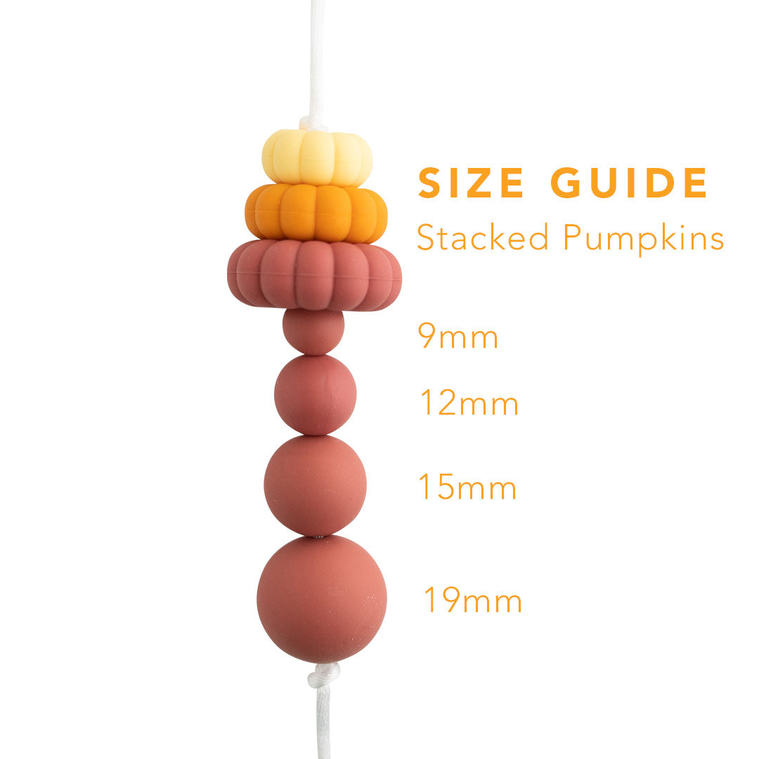 3D Stacked Pumpkins Silicone Focal Beads