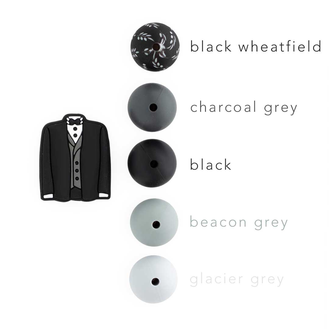 Silicone Beads - Tuxedo - Cara & Co