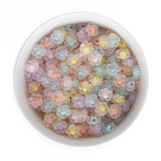 Accent Beads Frosted Flowers Blue from Cara & Co Craft Supply