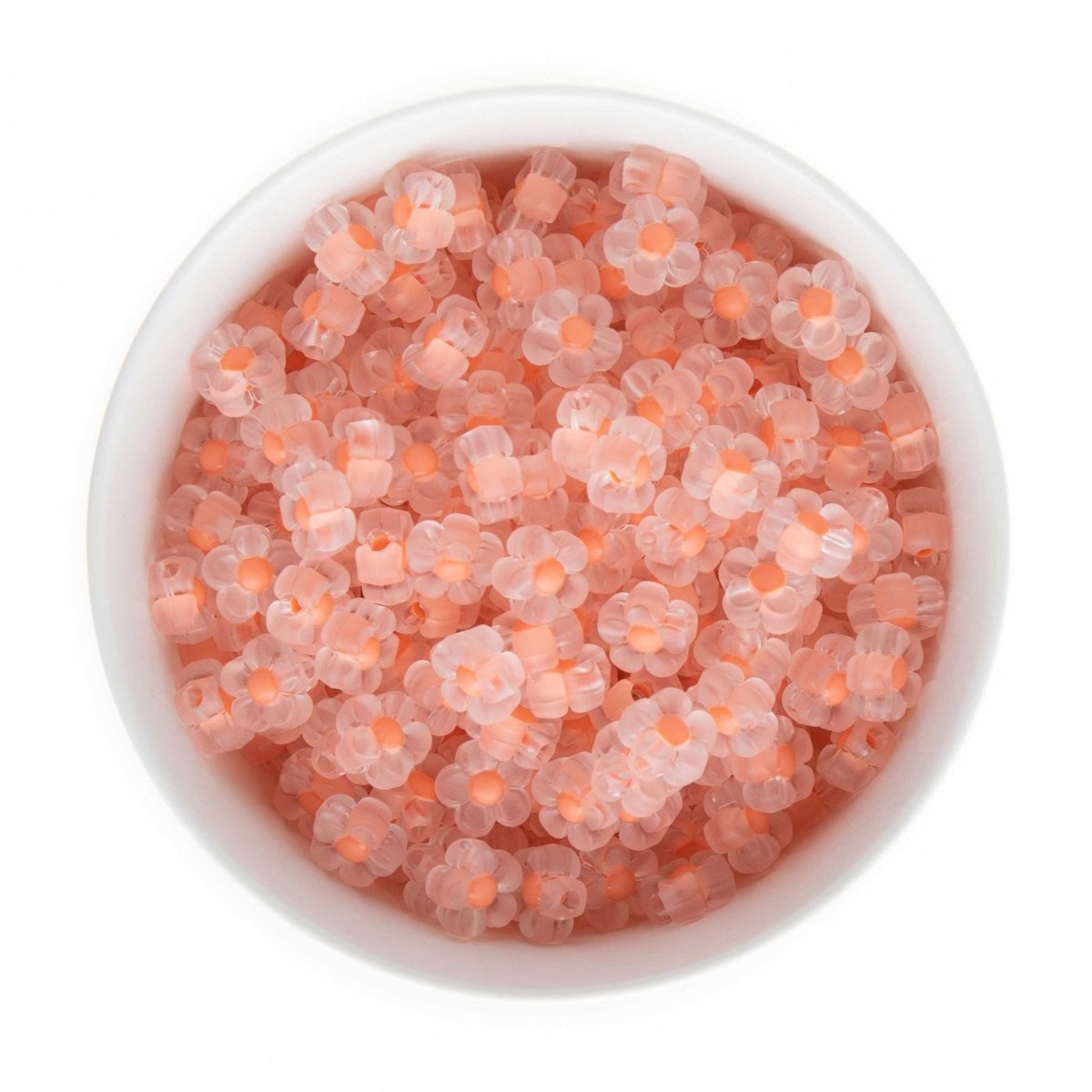 Accent Beads Frosted Flowers Salmon from Cara & Co Craft Supply