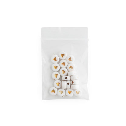Accent Beads Heart - Round White from Cara & Co Craft Supply