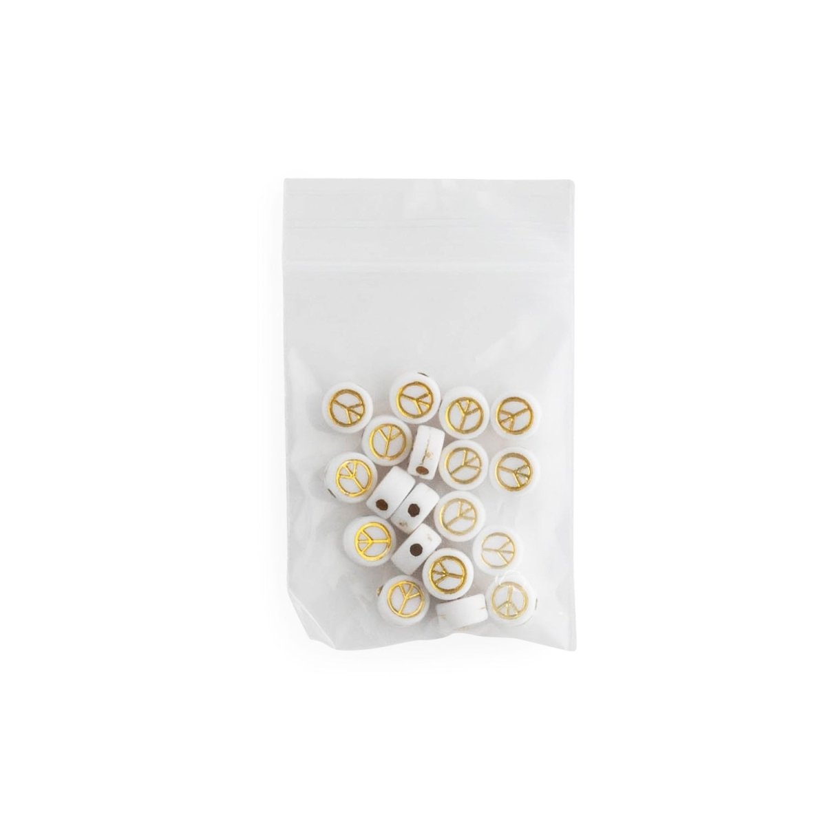 Accent Beads Peace - Round White from Cara & Co Craft Supply