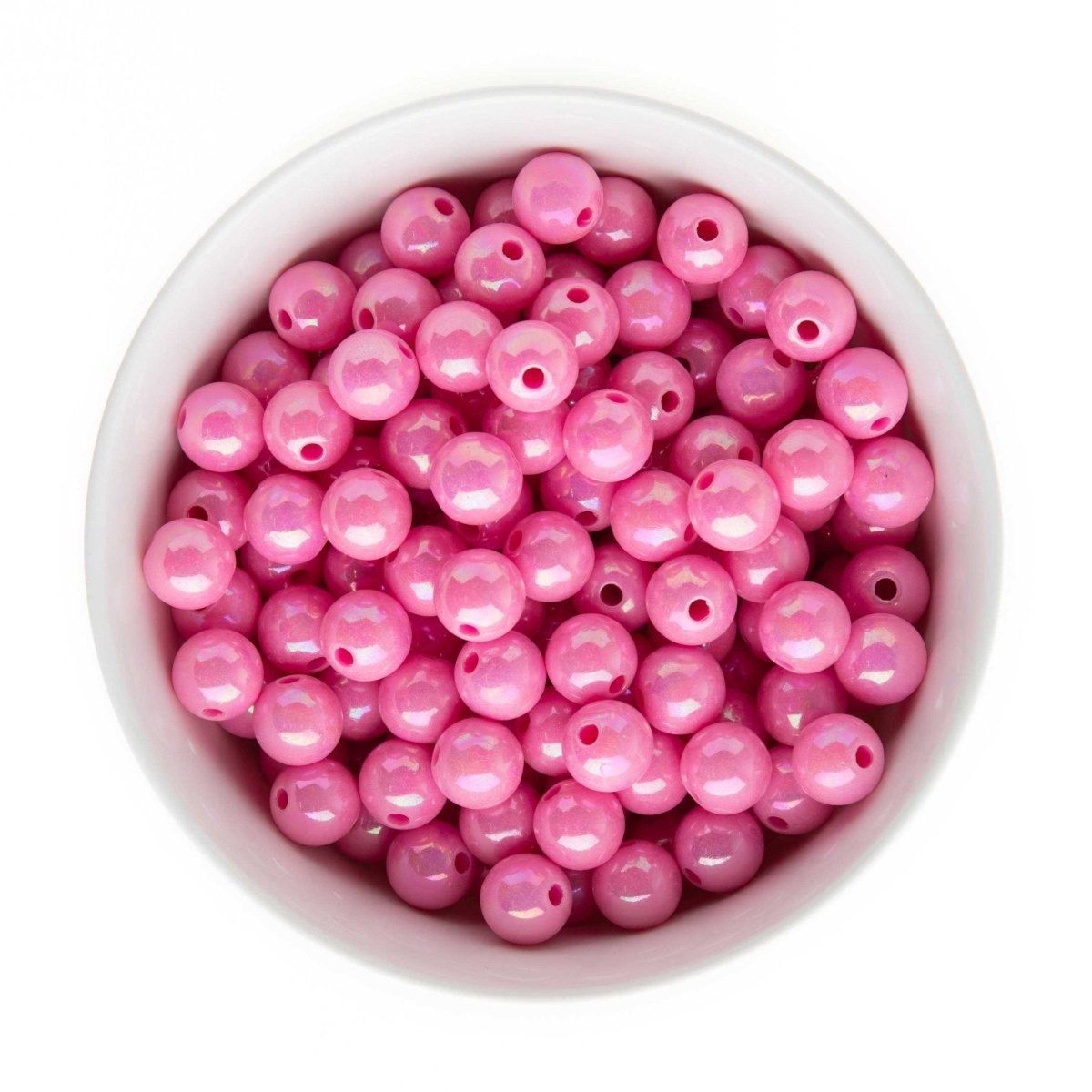 Acrylic Round Beads AB Solid 12mm Bubblegum Pink from Cara & Co Craft Supply