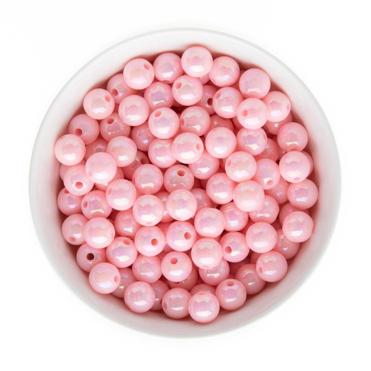Acrylic Round Beads AB Solid 12mm Light Pink from Cara & Co Craft Supply