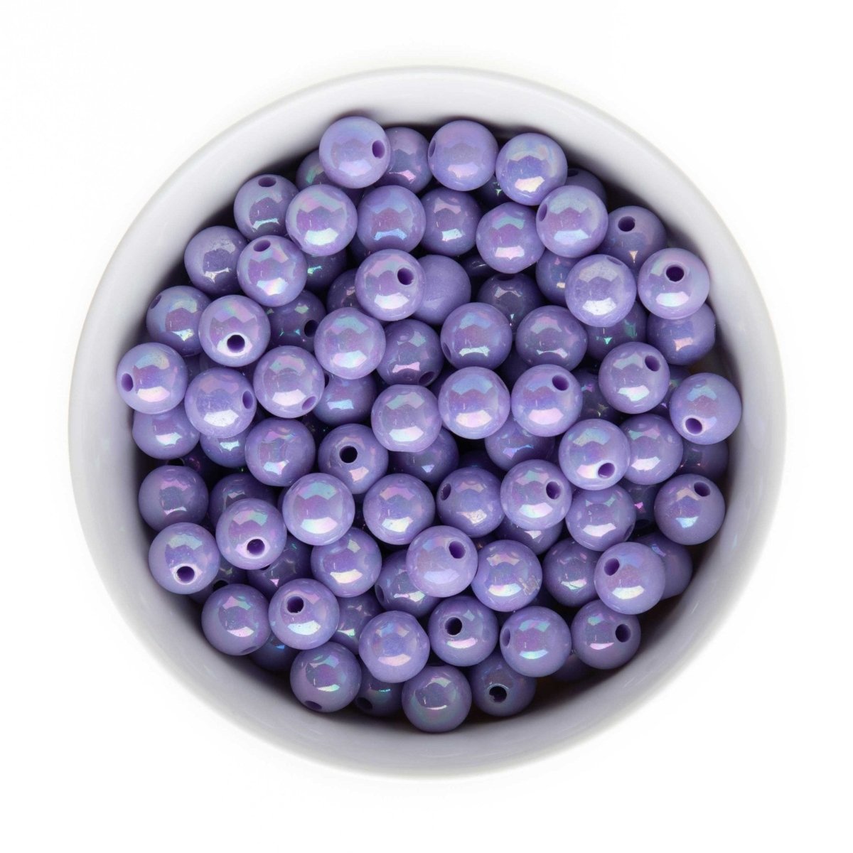 Acrylic Round Beads AB Solid 12mm Light Purple from Cara & Co Craft Supply