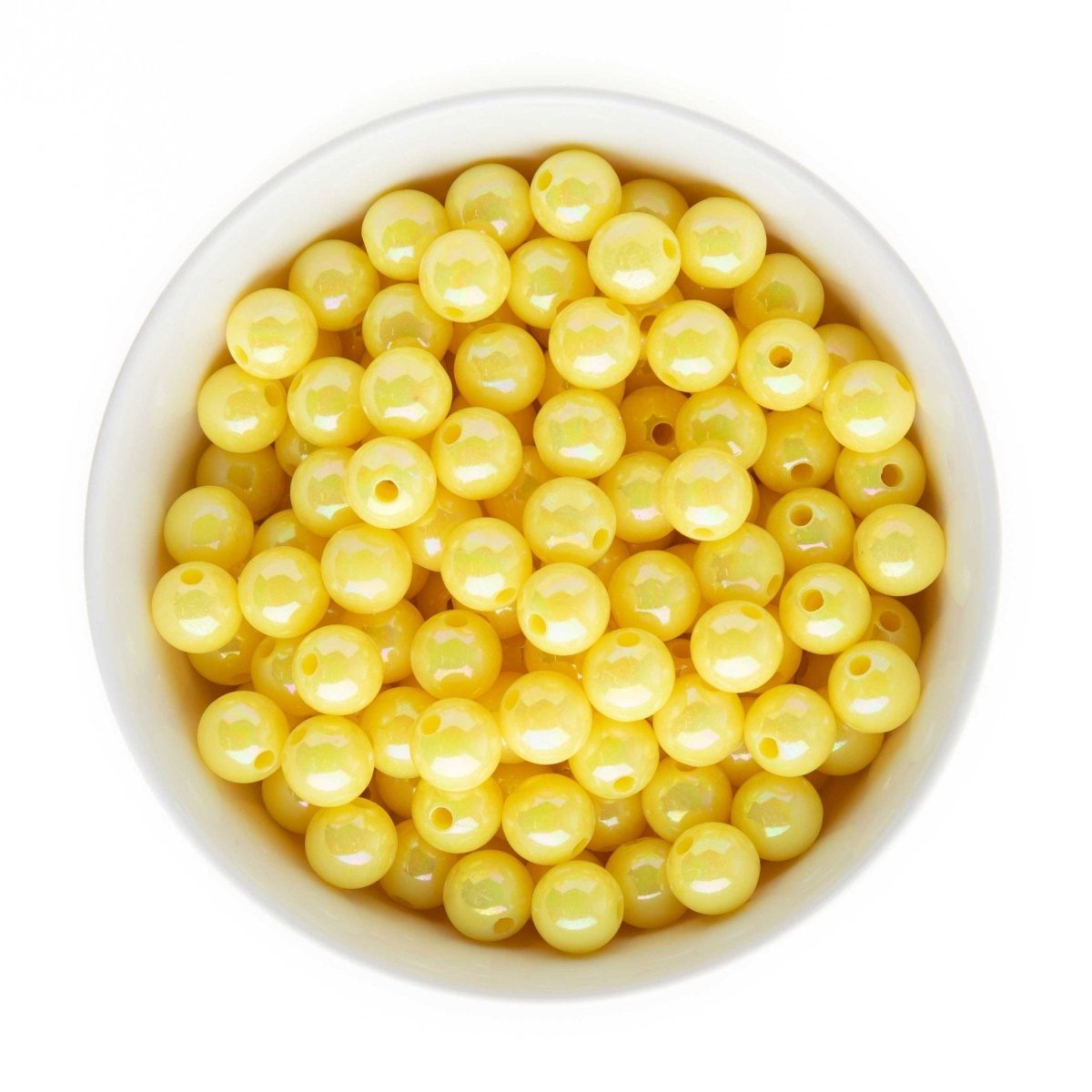 Acrylic Round Beads AB Solid 12mm Yellow from Cara & Co Craft Supply