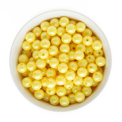 Acrylic Round Beads AB Solid 12mm Yellow from Cara & Co Craft Supply