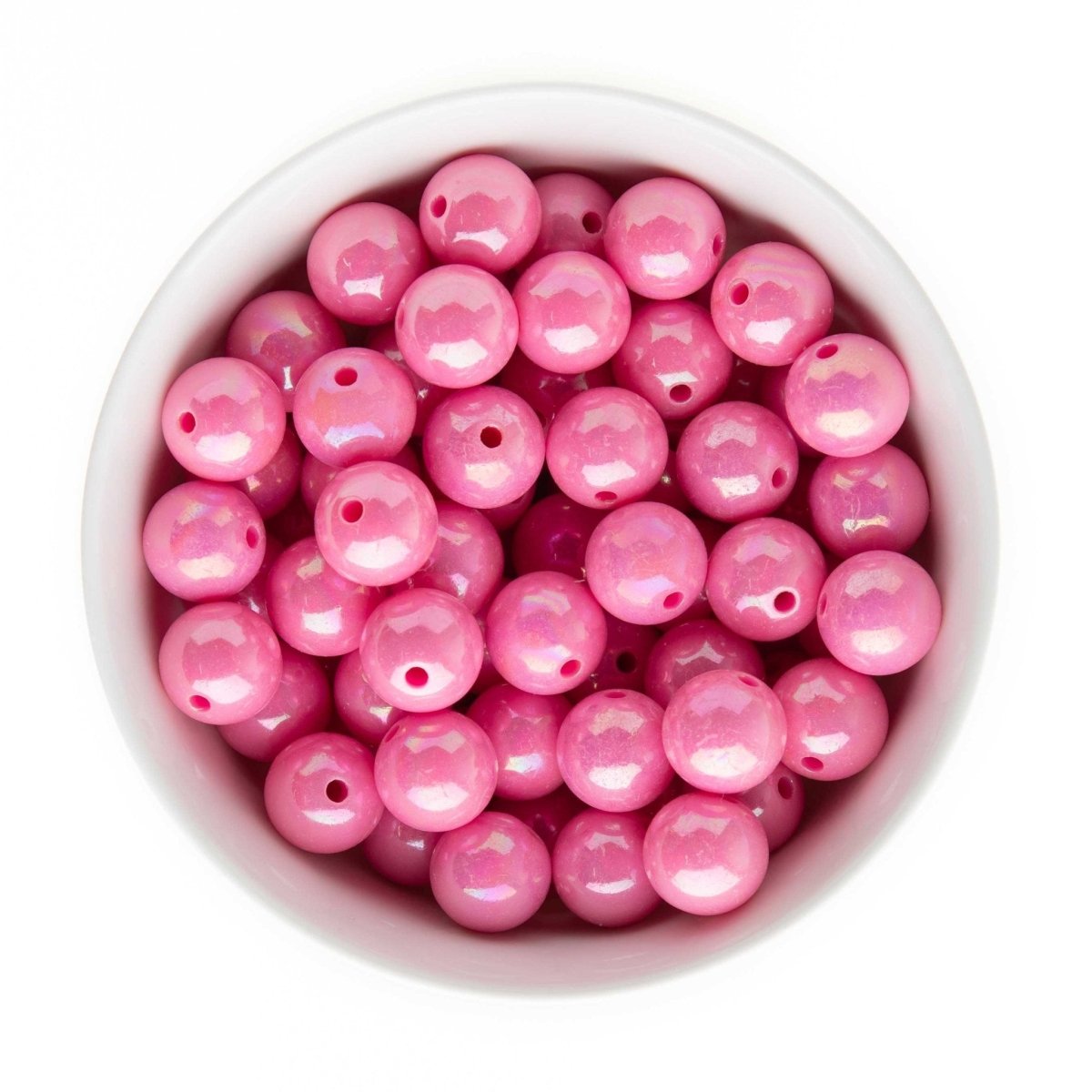 Acrylic Round Beads AB Solid 16mm Bubblegum Pink from Cara & Co Craft Supply
