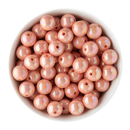 Acrylic Round Beads AB Solid 16mm Peach from Cara & Co Craft Supply