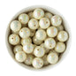 Acrylic Round Beads AB Solid 20mm Cream from Cara & Co Craft Supply