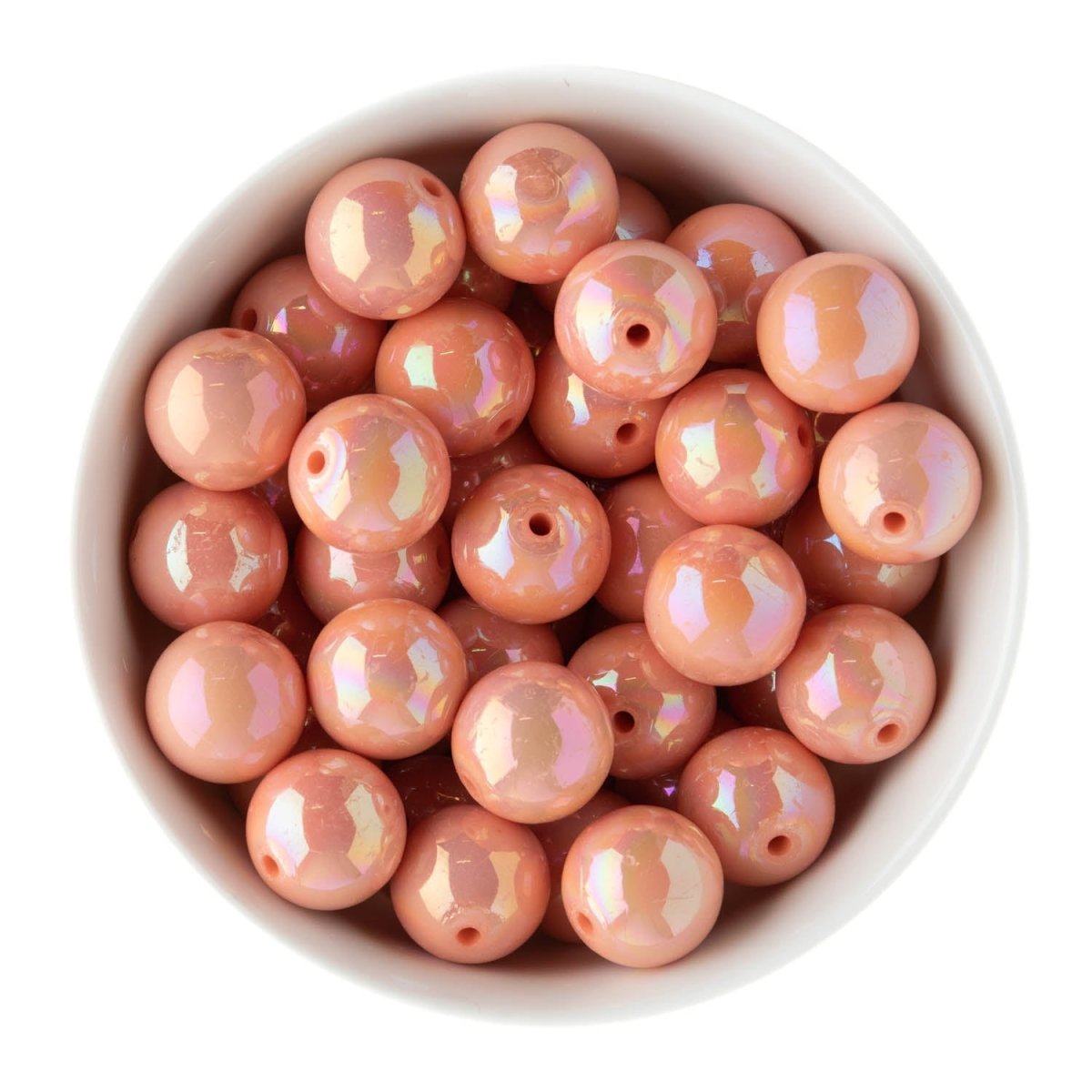 Acrylic Round Beads AB Solid 20mm Peach from Cara & Co Craft Supply