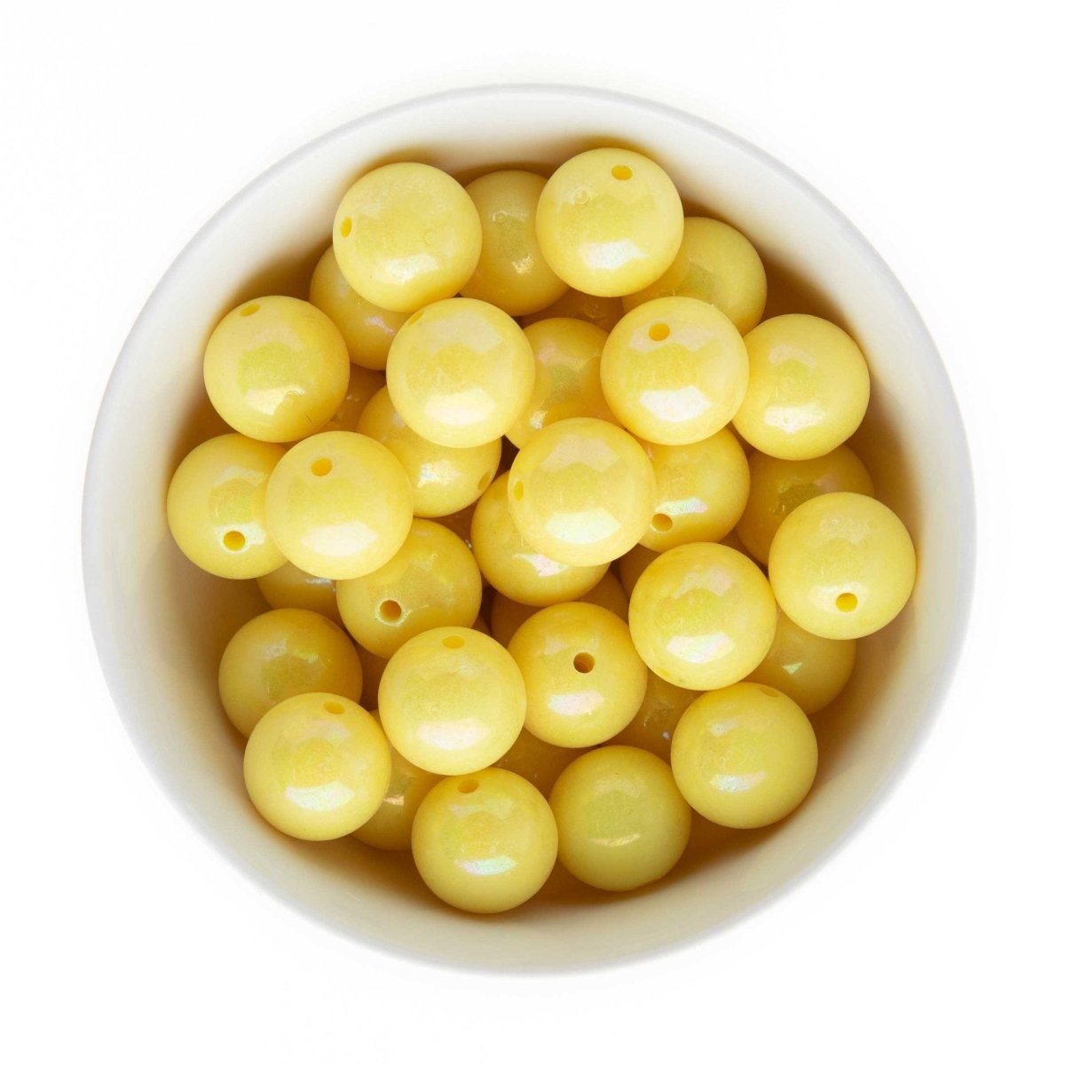 Acrylic Round Beads AB Solid 20mm Yellow from Cara & Co Craft Supply