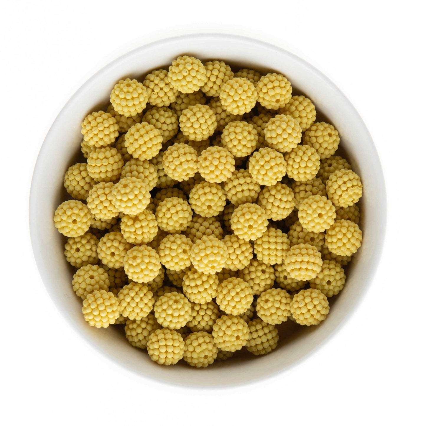 Acrylic Round Beads Matte Berry Rhinestones Matte Yellow from Cara & Co Craft Supply