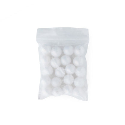 Acrylic Round Beads Matte Metallic 10mm Creamy White from Cara & Co Craft Supply
