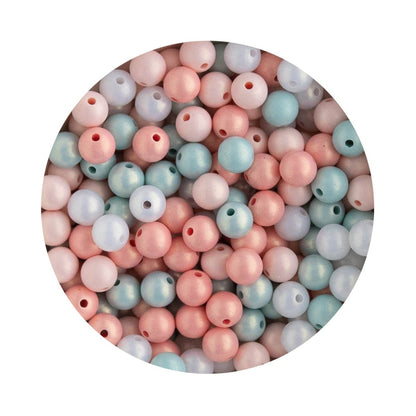 Acrylic Round Beads Matte Metallic 8mm Blue from Cara & Co Craft Supply