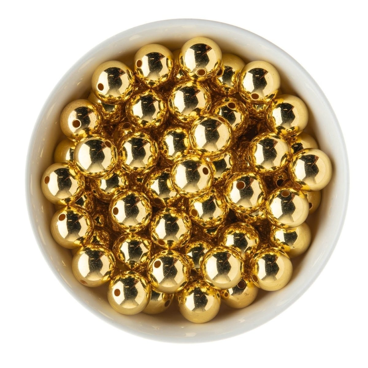 Acrylic Round Beads Metallic 16mm Gold from Cara & Co Craft Supply
