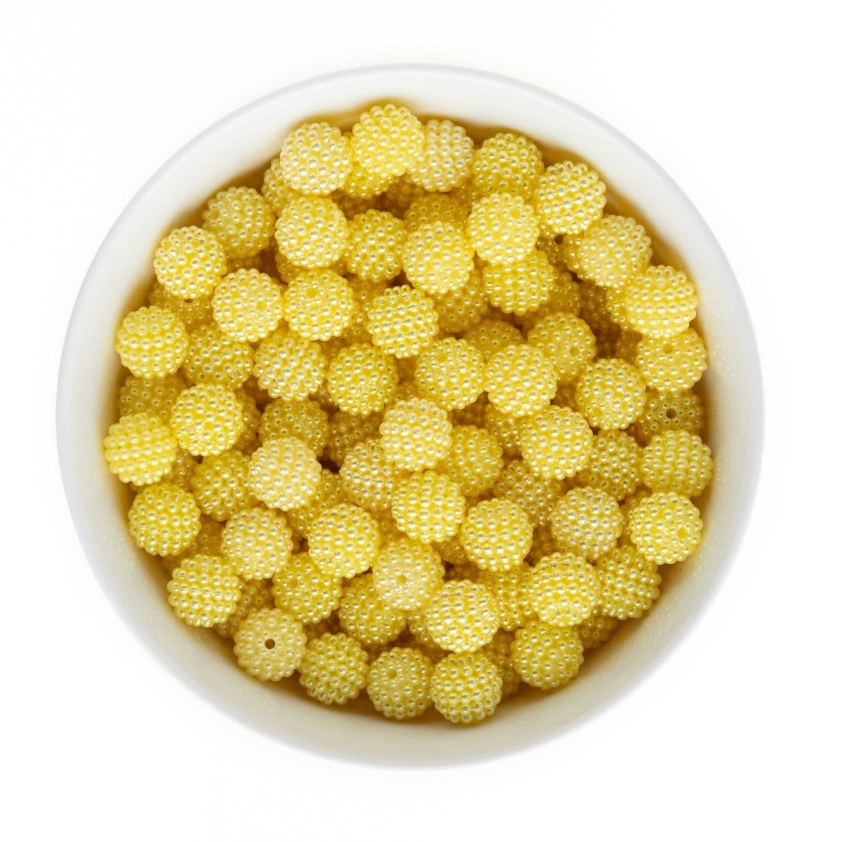 Acrylic Round Beads Pearl Berry Rhinestones Light Yellow from Cara & Co Craft Supply