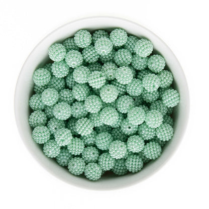 Acrylic Round Beads Pearl Berry Rhinestones Mint from Cara & Co Craft Supply